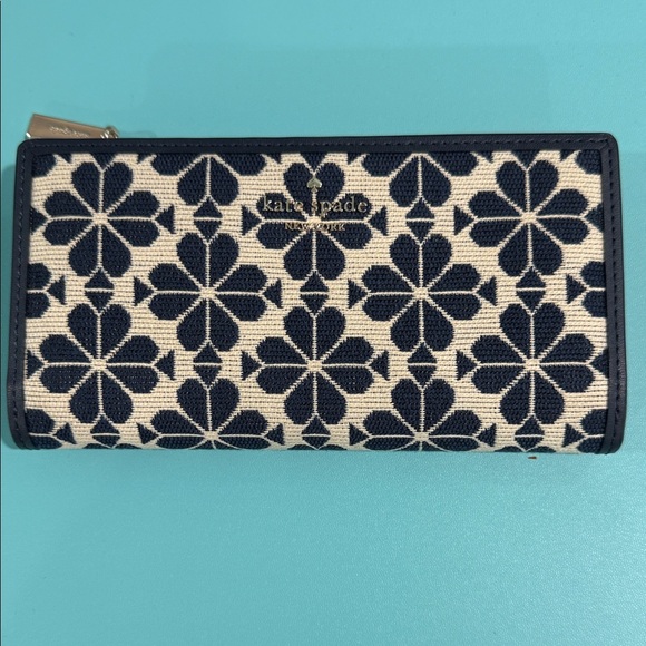kate spade Handbags - Kate Spade Navy and Cream Floral Wallet